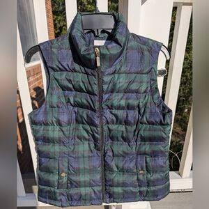 Charter Club Black Watch Plaid Puffer Vest